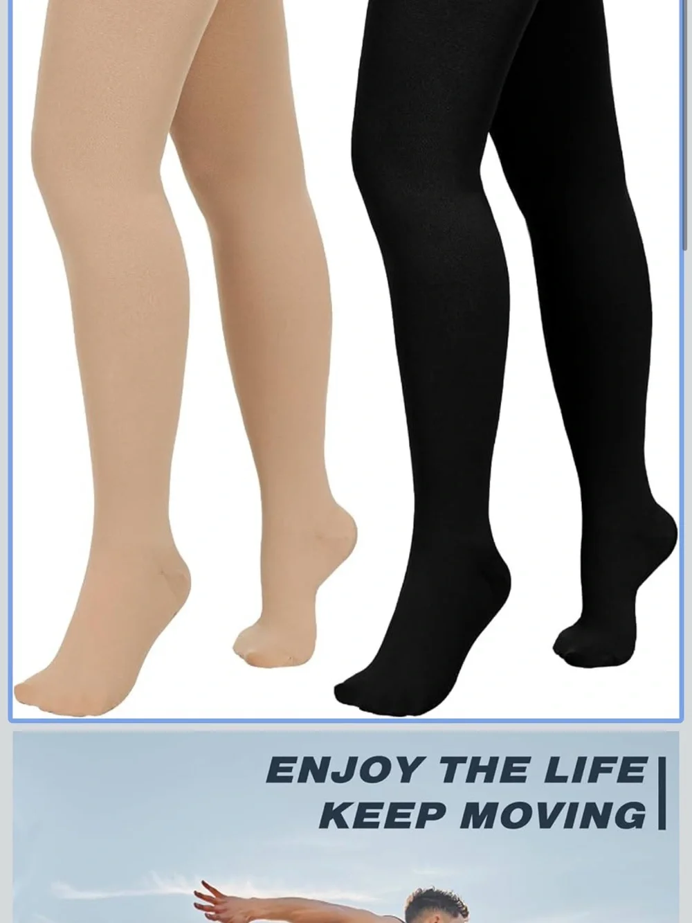 2 pairs of Medical Compression Stockings - Black and nude